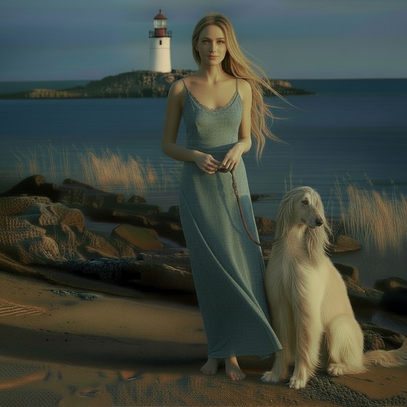 Leith Beautiful Light Blue Lace Trim Maxi Dress - Size XS - EUC - Picture 3 of 15